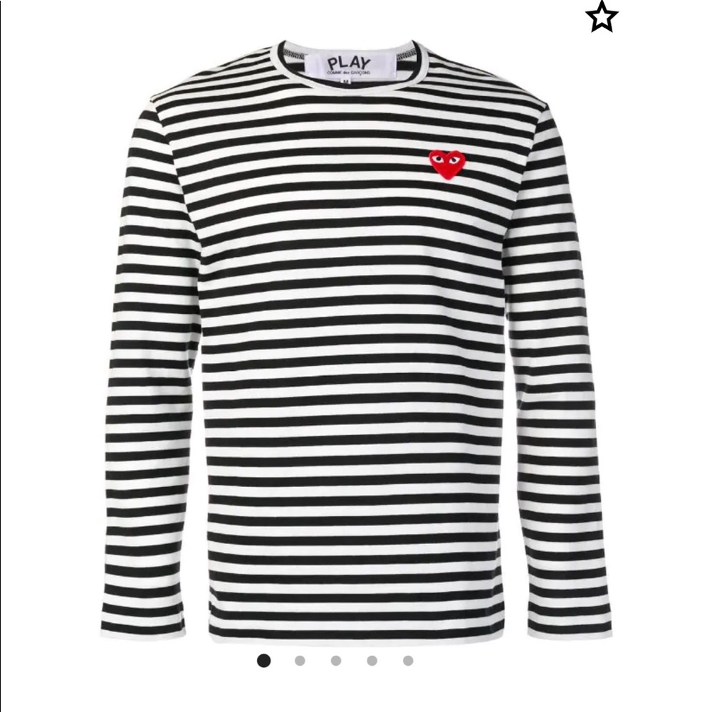 Comme Des Garçons Play heart patch striped shirt